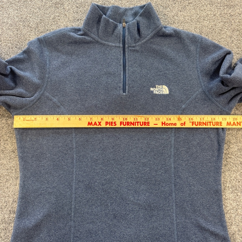 The North Face TKA 100 Quarter Zip Fleece Pullover M Blue Microfleece - Picture 8 of 10